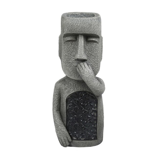 Easter Island Statue Garden Planter | Resin Construction | Three Character Options | Isleglow