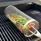 Stainless Steel Grill Basket | Rolling Basket | Ideal for Small Grill Items | GrillRoll