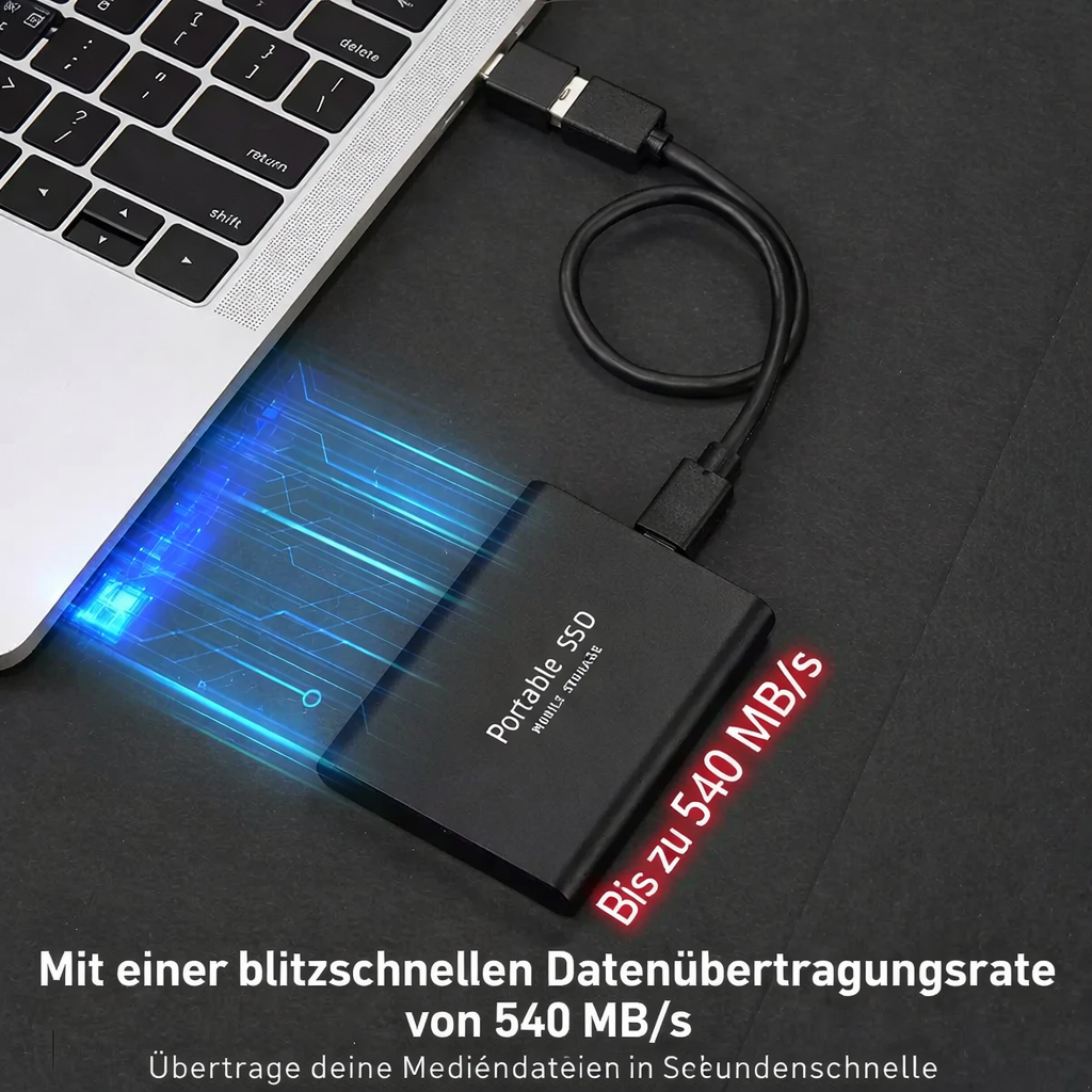 External Storage | 128GB External SSD | USB-C & USB 3.1 | Ultra-compact | Shock-resistant Design | DataVault
