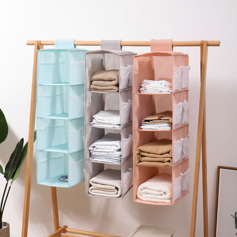 Vertical Hanging Closet Storage | Foldable Shelves | Wardrobe Organizer | Stackly