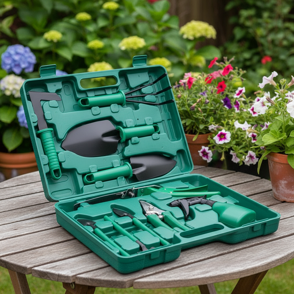 Garden Tool Set | 10 Stainless Steel and ABS Pieces | Ergonomic | TerraSet