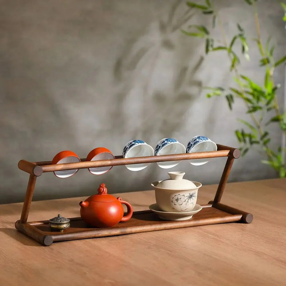 Wooden Shelf for Tea and Tableware | Sturdy Wood Build | Ready to Use | TeaCraft