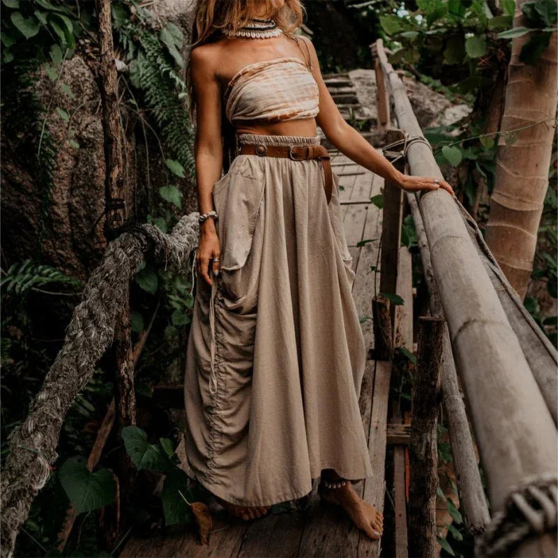 Veloura™ Maxi Skirt — Effortless Elegance with Freedom, Comfort, and Life-Saving Pockets