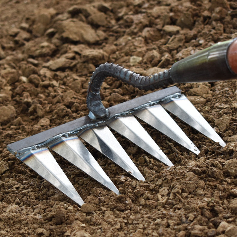 Weed Cutter Made of Iron | Steel Rake | Soil Aeration & Weed Removal | IronTine