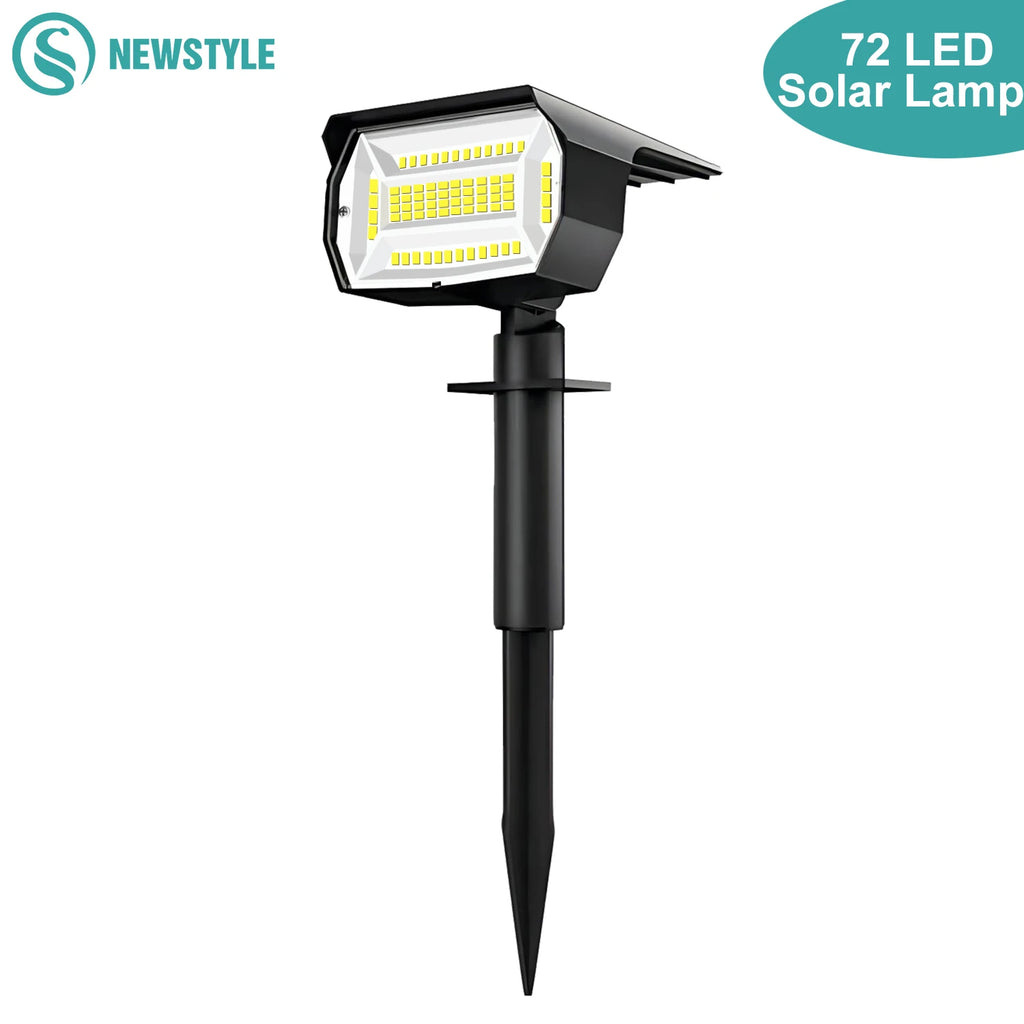 Solar-Powered 3-Mode Weatherproof LED Spotlight (RGB & Warm White)