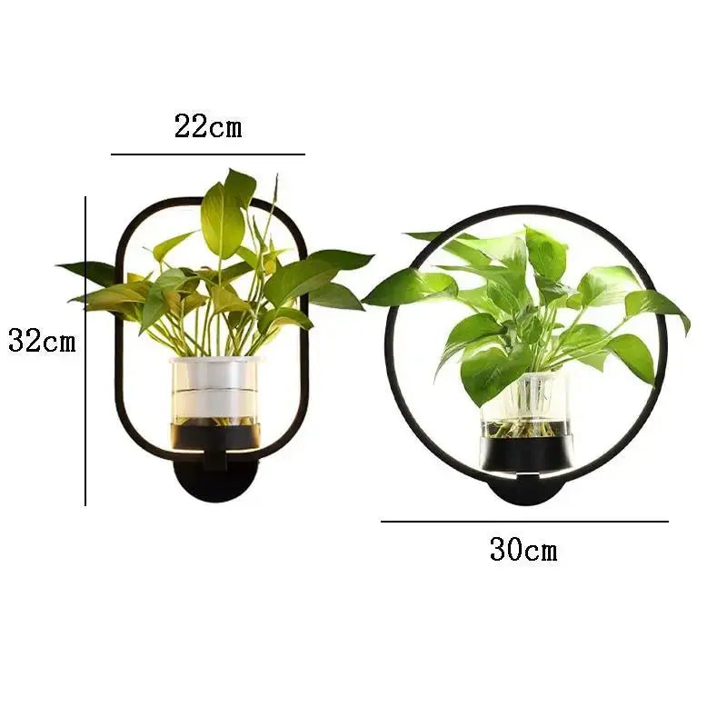 LED Plant Wall Light with Glass Vase | Cozy Ambient Glow | Decorative Wall Accent | GlowPlant
