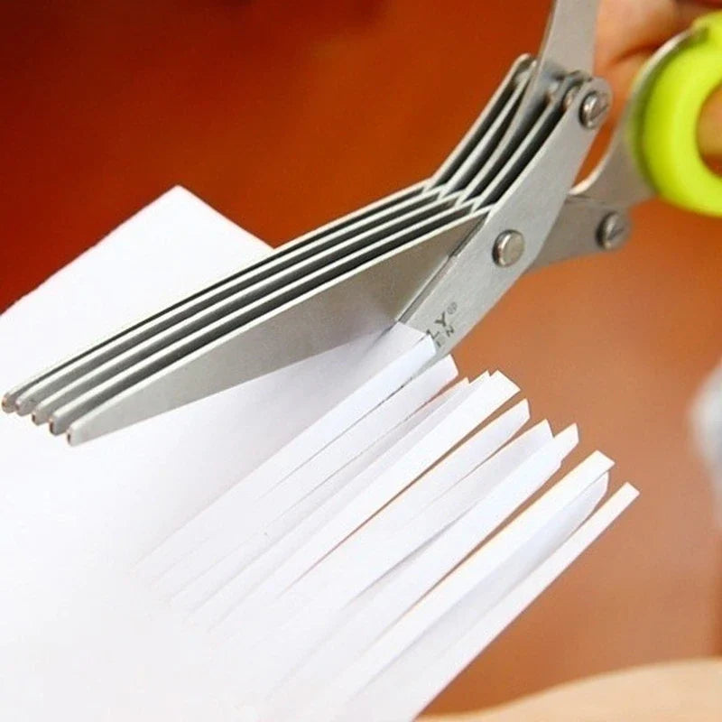 BladeBurst™ Five-Blade Herb Shears — Slice Herbs Fast and Effortlessly for Kitchen Mastery