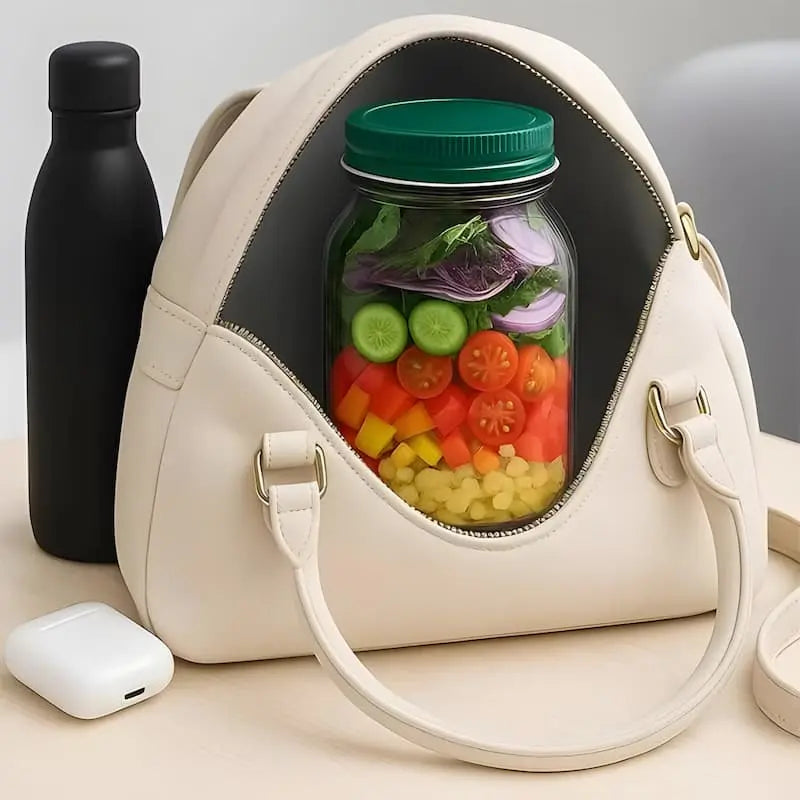 Glass Salad Bowl | Side Entry | Airtight Screw Lid | FreshBowl