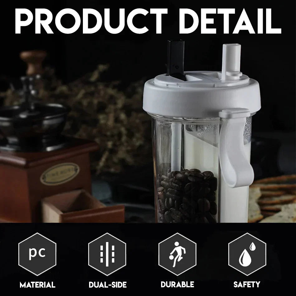 Double Shot Glass with Divider | Enjoy 2 Drinks Simultaneously | Leak-Resistant | Dividro