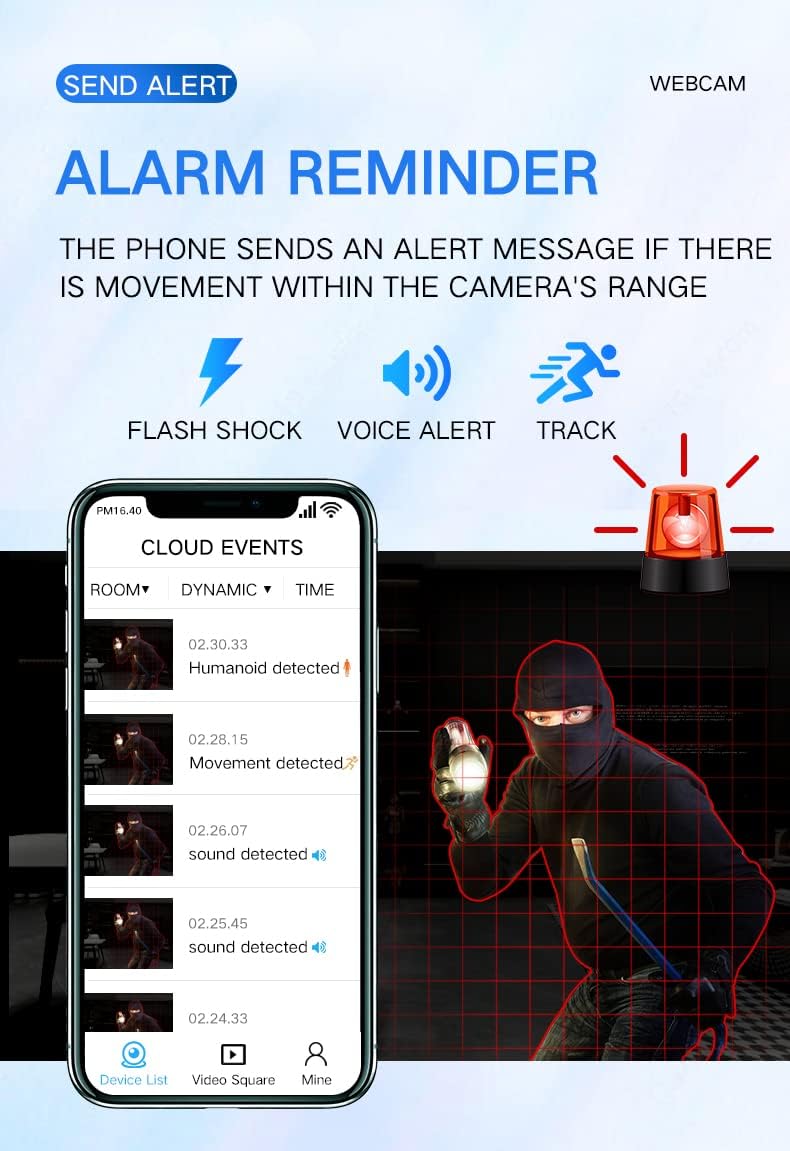 Indoor Camera | Motion Detection & Night Vision | Wi-Fi Connectivity | SecureView