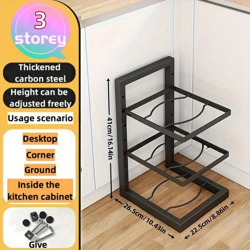 Pot and Pan Rack | Customizable Heights | Space-Saving Cabinet Organizer | PanVault
