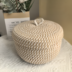 Woven Storage Basket | Round Storage Basket | Boho Handwoven | CasaWeave