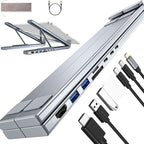 VoltEdge™ 8-Port Docking Station with Adjustable Stand — Transform Your Desk into a Pain-Free Powerhouse of Focus and Flow