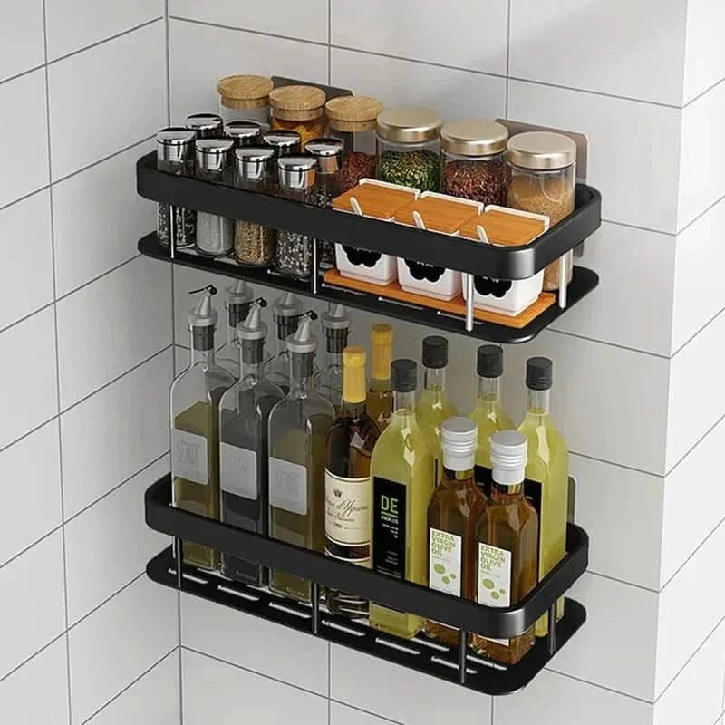 Adhesive Bathroom Shelf | Stainless Steel & Drill-Free | Self-Adhesive | Mountra