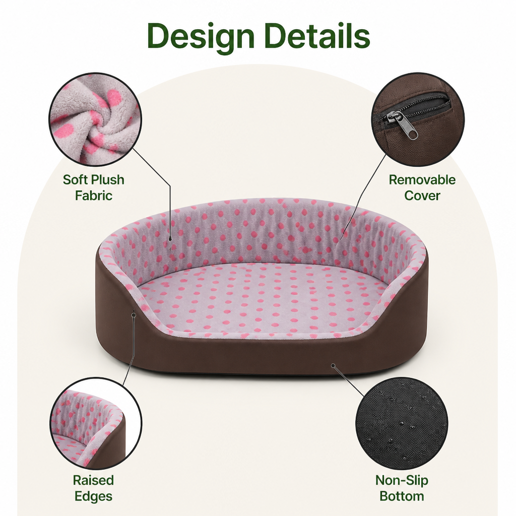 DogBedHouse Plush & Breathable Non-Slip Pet Mat (Removable Washable Cover)