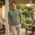 VesperLoom™ – Vintage Mineral-Wash Raglan Henley Tee