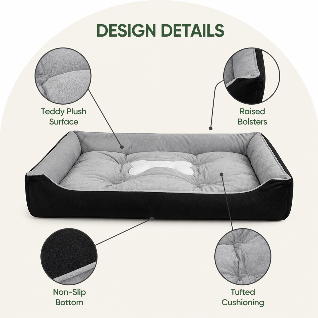 DogBedHouse Thickened Teddy Plush & Machine Washable Pet Mat