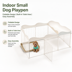 Indoor Small Dog Playpen | Foldable Design | Built-In Toilet Area | Easy Assembly