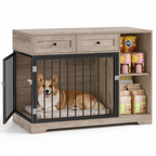 Dog Crate Furniture | Convertible Sideboard | Wood & Metal Frame, Storage Drawers | 120×60×87 cm