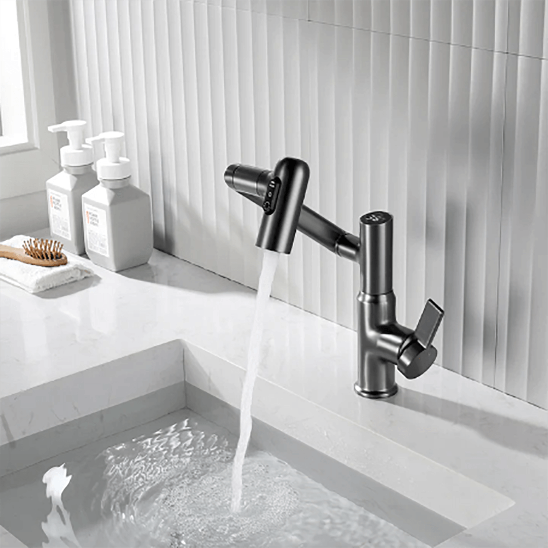 Kitchen Faucet 360° Rotation | Temperature Indicator | Adjustable Height | Aquova