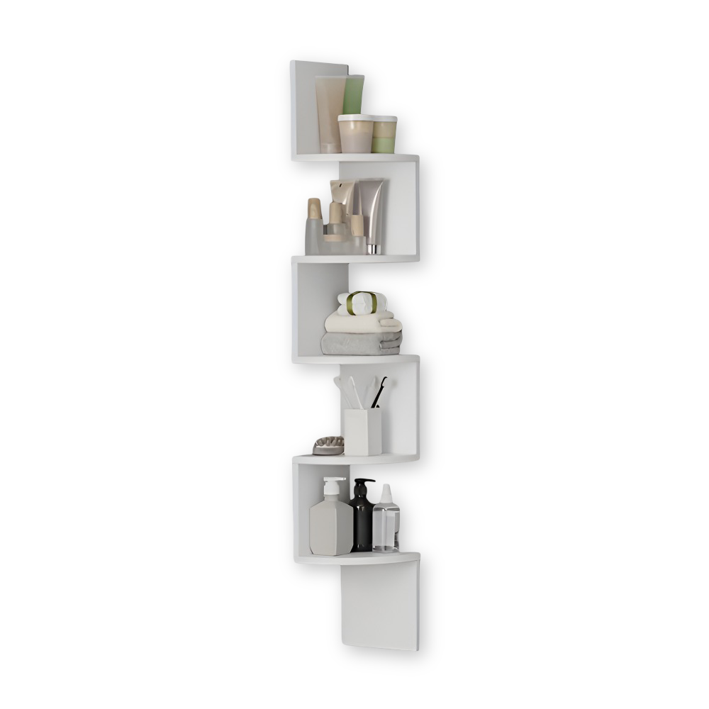 Corner Shelf 5 Levels | Zigzag Shape with Layers | Space-Efficient Corner Fit | CornerZig