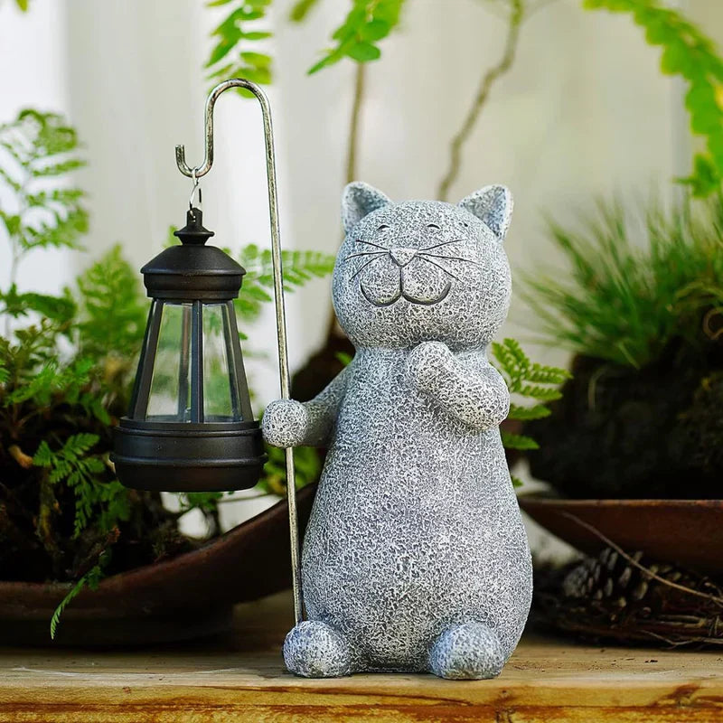 Solar-Powered Lighting | Cat Statue | Weather-Resistant | Lumikitty
