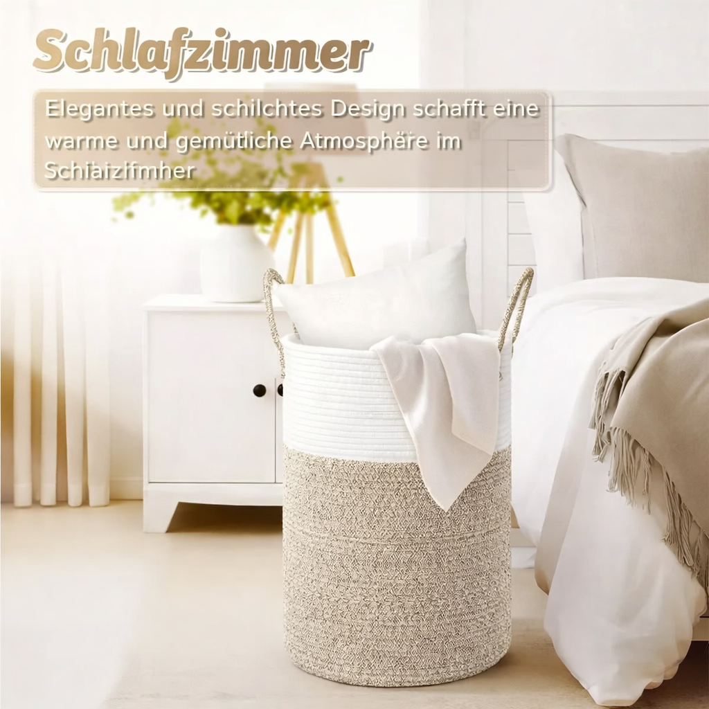 Foldable Cotton Basket | 60L Laundry Basket | Chic Storage | RopeBasket