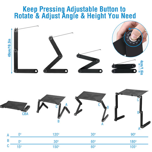 Laptop Stand Aluminum | Ventilated Shelf | Adjustable | Pivolt
