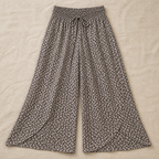 VeloraEase™ – Breezy Printed Wide-Leg Pants with Petal-Wrap Hem
