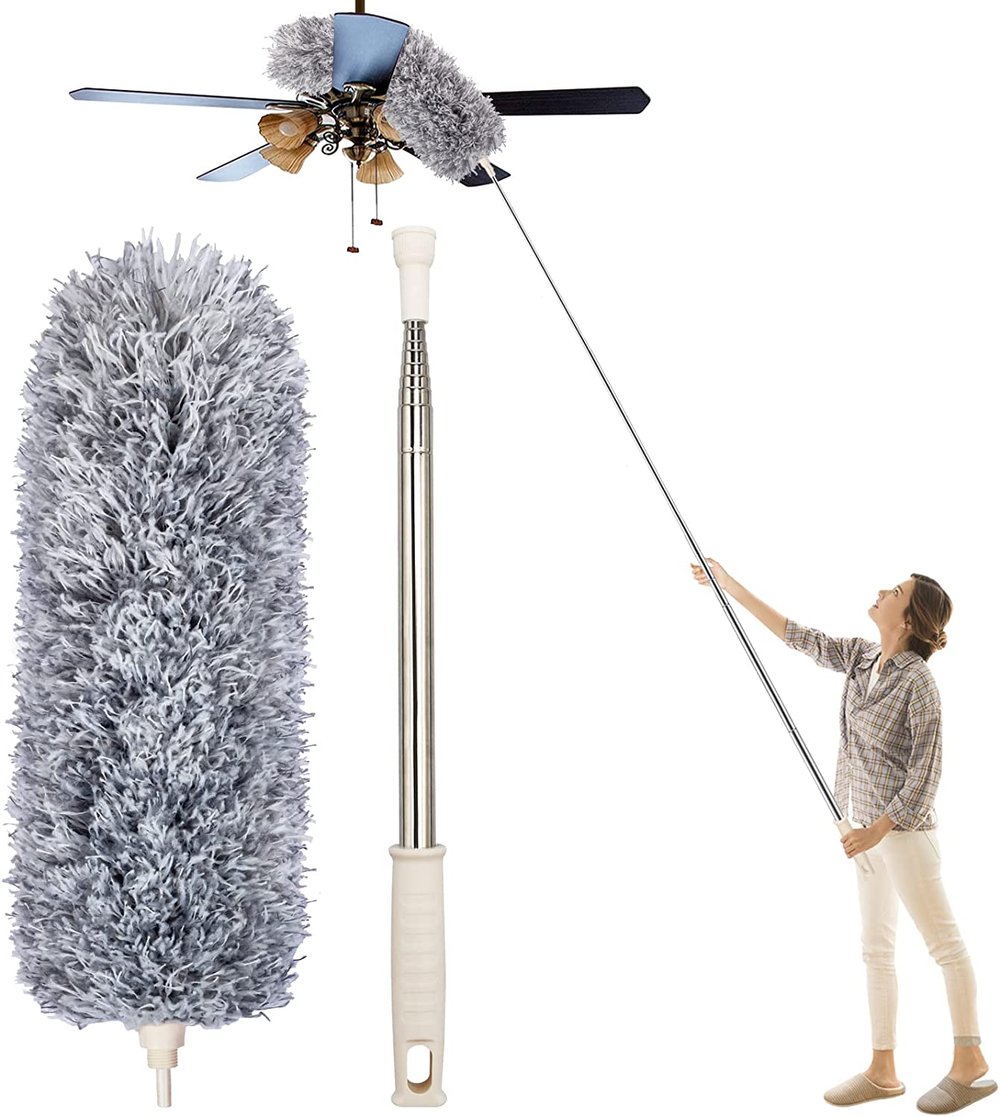 Telescopic Microfiber Duster | Extended Reach | Bendable Head | Washable | DustReach