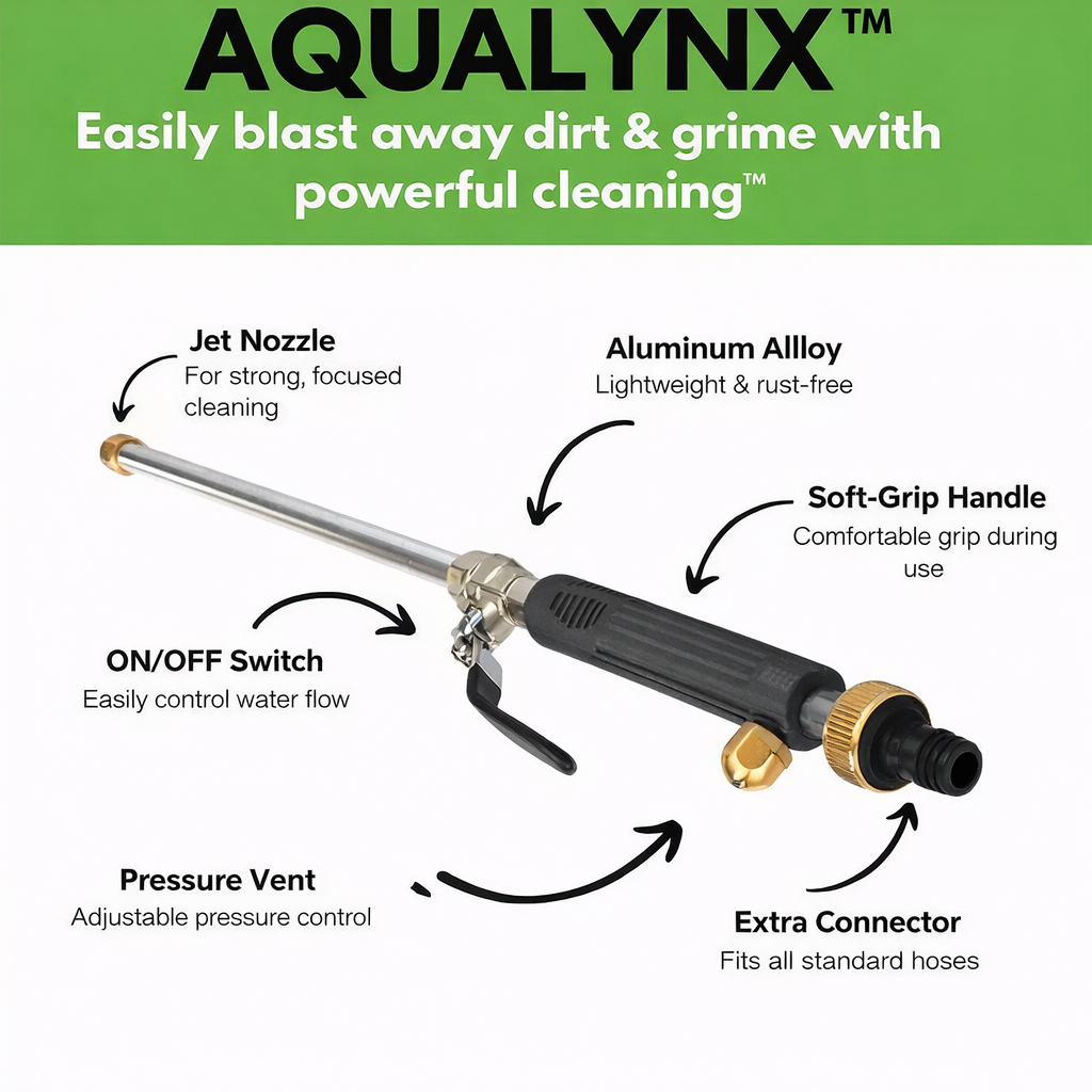 Cleaning Nozzle | Adjustable Nozzle | Powerful Water Jet | Aqualynx