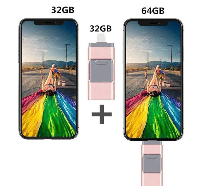Flashdrive USB | Smartphone Storage with Multi-Connector | MemoryGo