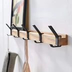 Wall Coat Rack | Metal and Wood | Compact Space-Saving Design | Holmika