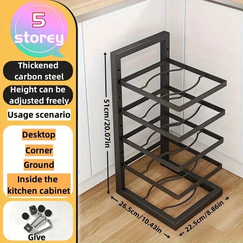 Pot and Pan Rack | Customizable Heights | Space-Saving Cabinet Organizer | PanVault