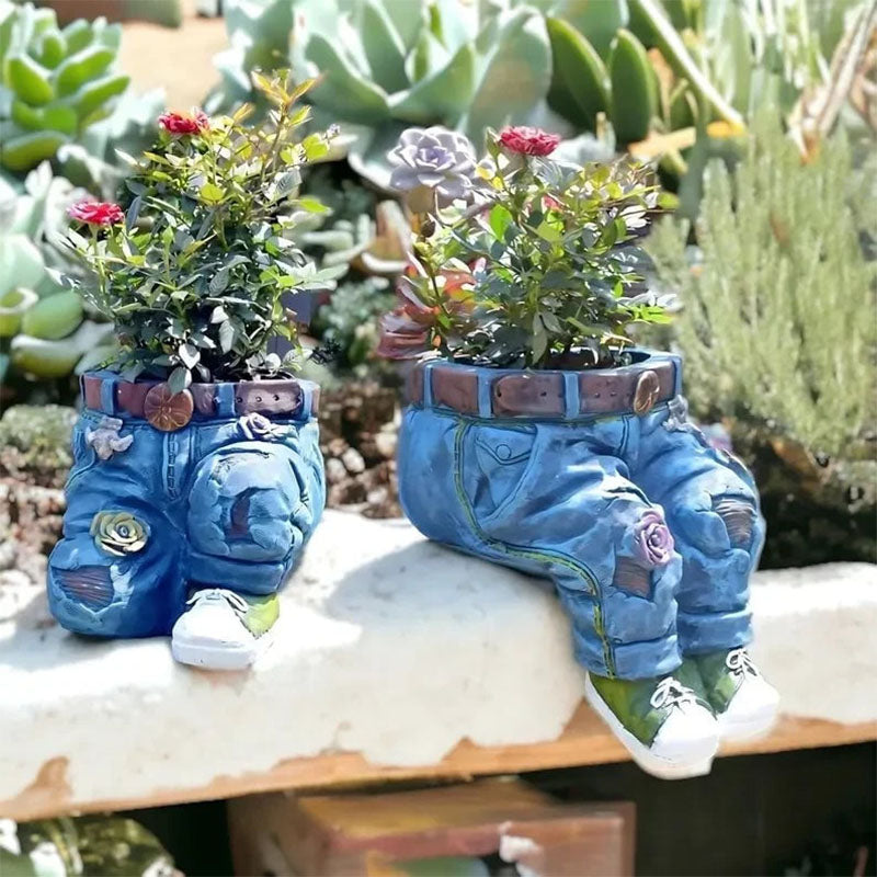 Creative Flower Pot | Denim Style | Weather-Resistant | Potpants