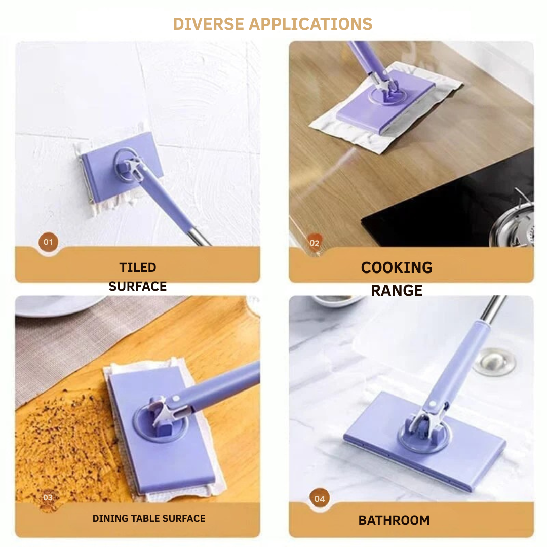 Floor Cleaner | Flat Mop with 360° Rotating Head | Touch-Free Pad Swap | MopMate