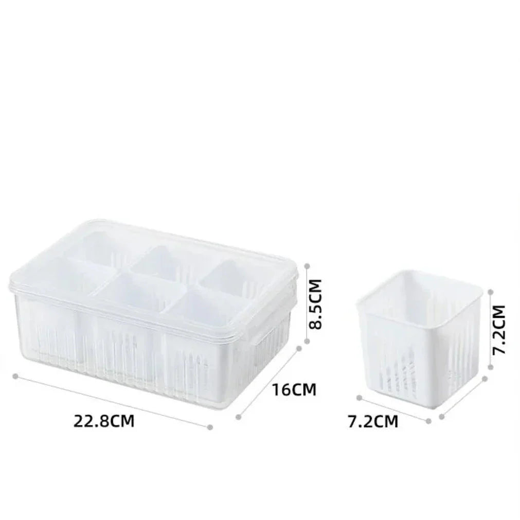 Refrigerator Organizer | Drip Tray Insert to Combat Moisture | Stackable Box | CoolClear
