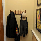 Piano Coat Rack in Wood | Sturdy Walnut & Maple Wood | 8 Hooks Wall-Mounted | Keystrak