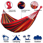 Outdoor Hammock | Cotton Fabric for Breathability | Includes Ropes and Carrying Bag | CampNest
