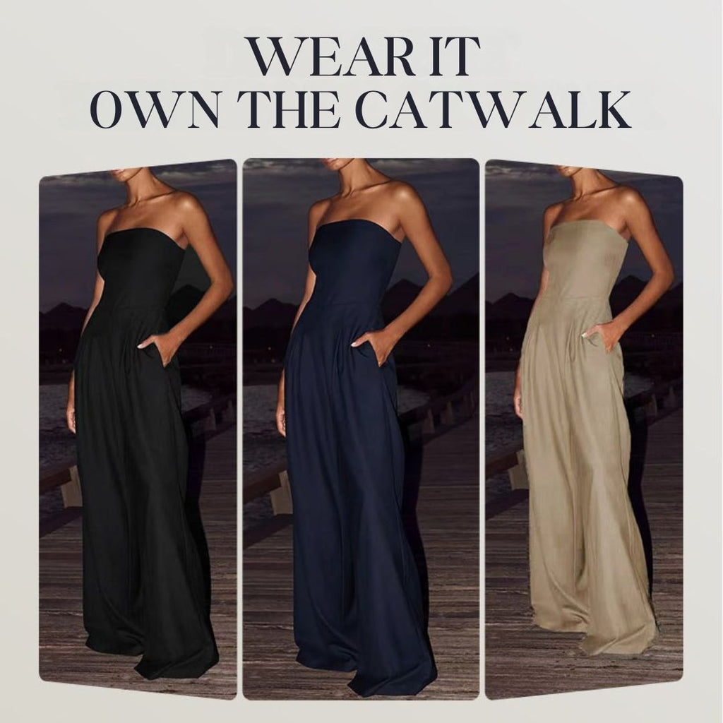 Vespera Luxe™ Strapless Jumpsuit — Own Every Room with Confidence and Flawless Fit