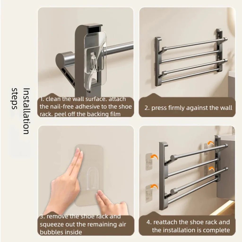 Wall-mounted Shoe Rack Plastic | Low-maintenance Material | Space-saving | ShoeLine