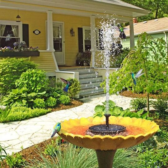 Floating Solar Water Fountain | 6 Fountain Jets | Pond, Birdbath & Garden | AquaRise