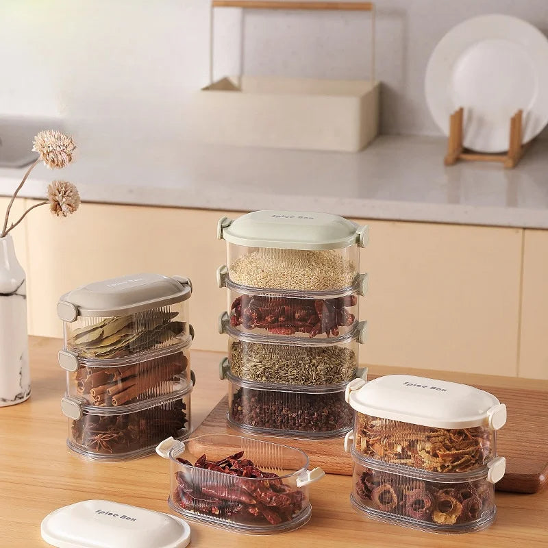 Spice Boxes | Organize Faster Than Ever | Stackable, Airtight, Clear | SpiceNest
