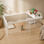 Indoor Small Dog Playpen | Foldable Design | Built-In Toilet Area | Easy Assembly