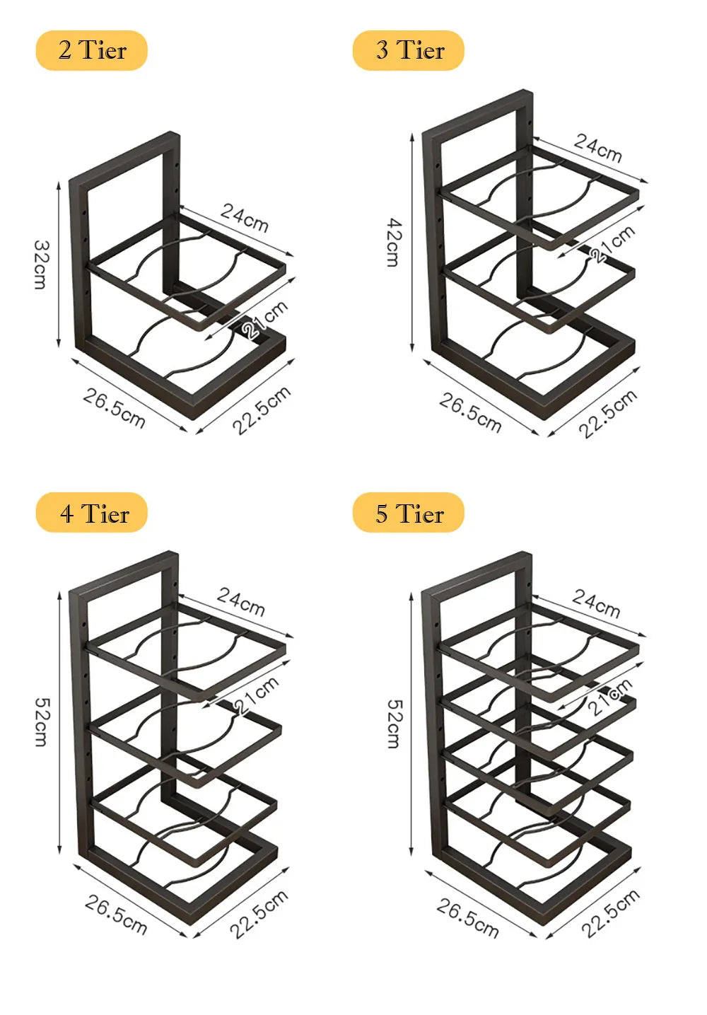 Pot and Pan Rack | Customizable Heights | Space-Saving Cabinet Organizer | PanVault