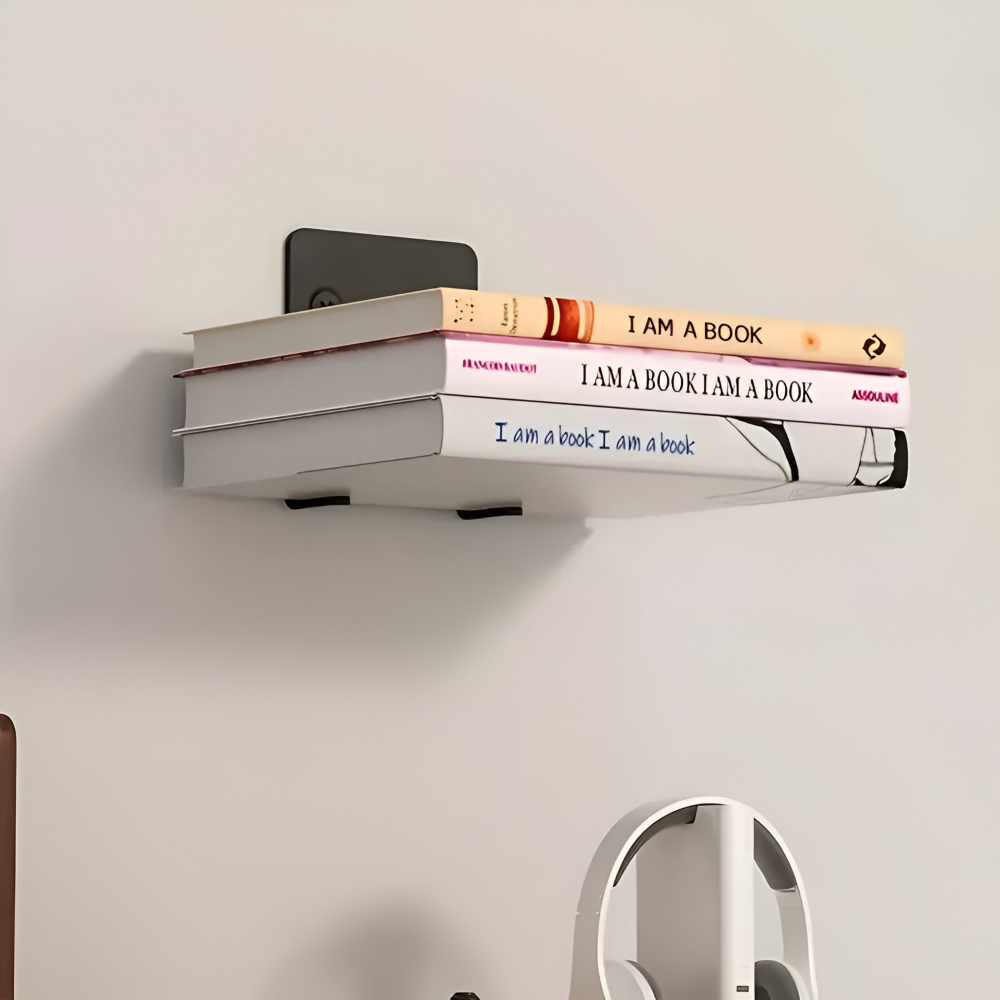 Floating Shelf | Invisible Floating Look for Books | Sturdy Iron Wall Bracket | FloatShelf