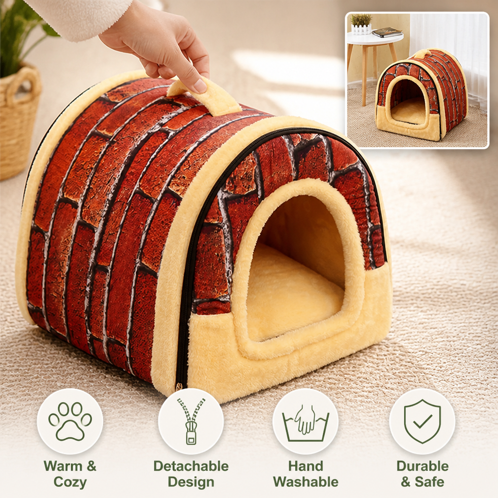 Pet Bed Mat for Cats & Dogs | Detachable Hand-Washable Leather | Padded & Warm