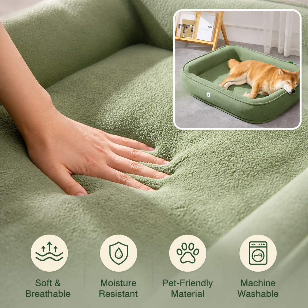 Dog & Cat Bed | Double-Sided Reversible Fleece | Bolster Sofa Kennel Design | Winter Warmth