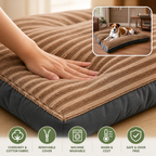 Dog Bed for Medium & Large Dogs | Corduroy & Cotton Thick Sleeping Mat | Removable Washable Cover | Warm & Cozy
