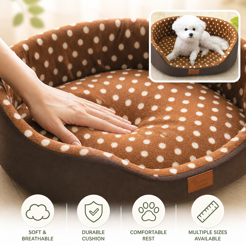 Dog Bed Mat for Small & Medium Dogs | Soft Breathable Plush | Durable Cushion | Comfortable Rest